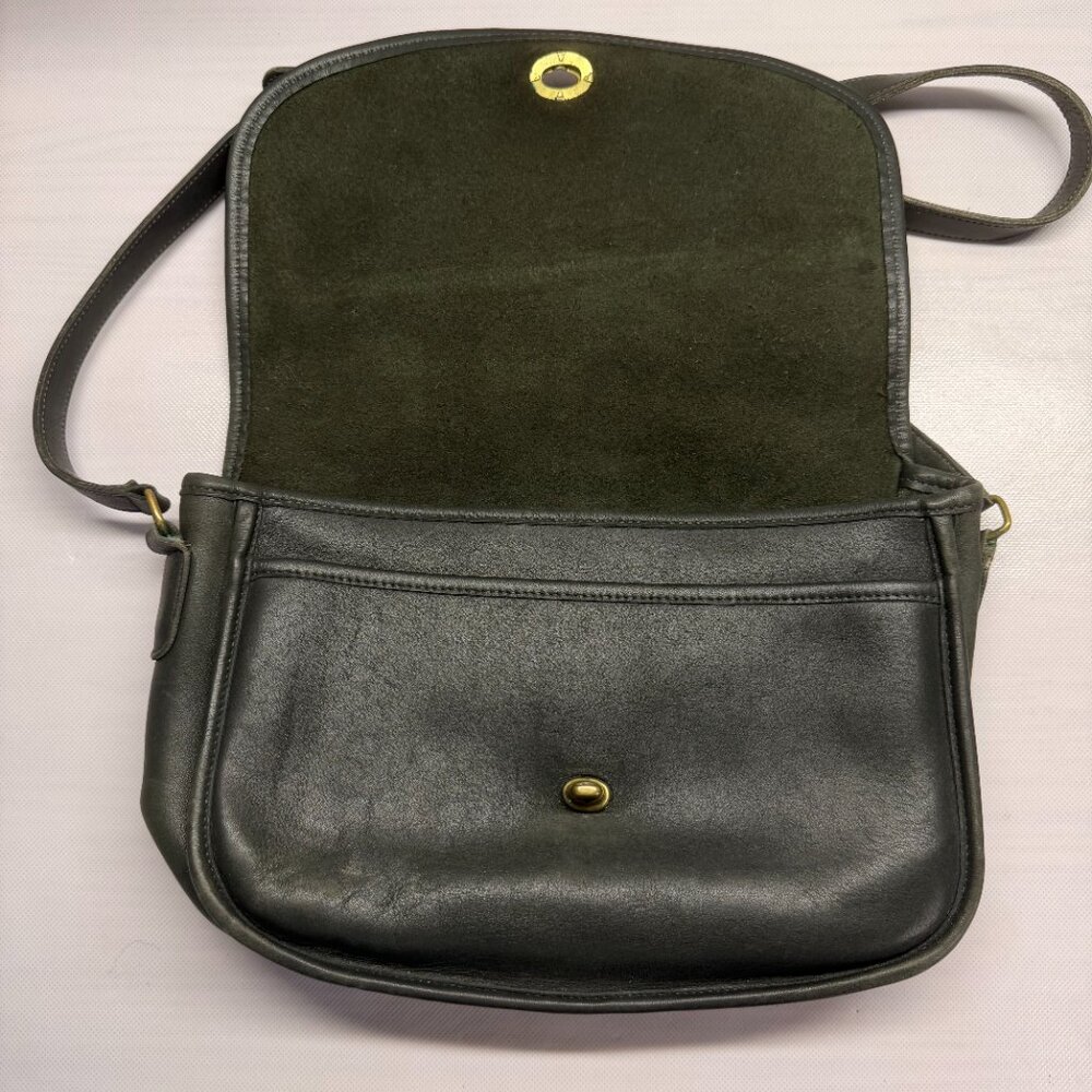 Vintage COACH City Bag 9790 Dark Green  Brass Turnlock Classic Crossbody As Is - Picture 2 of 9